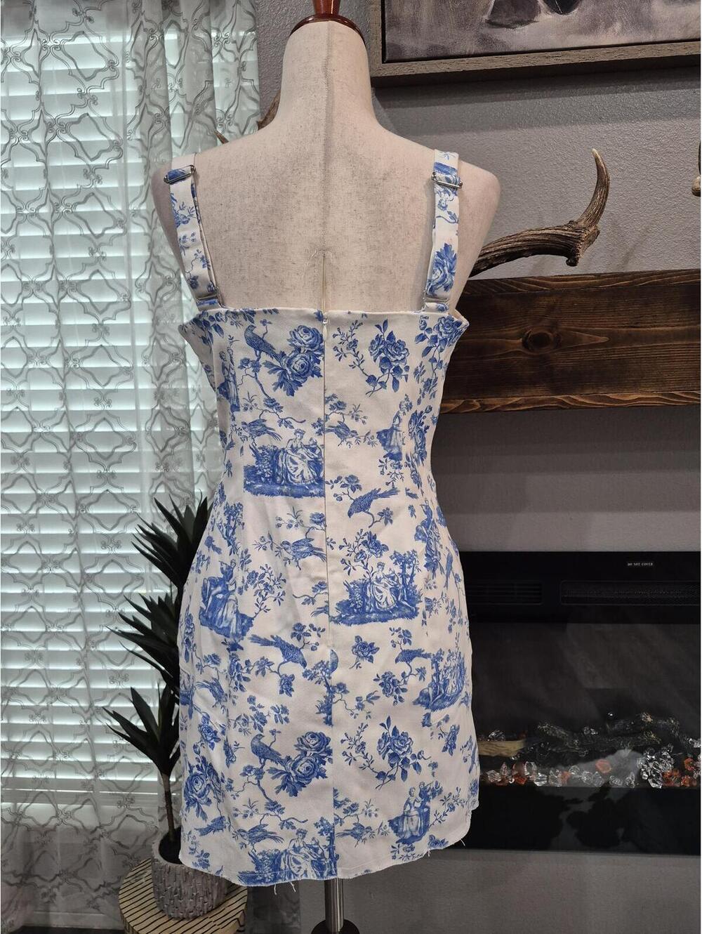 For Love & Lemons Monika Denim Mini dress size large - Picture 3 of 4